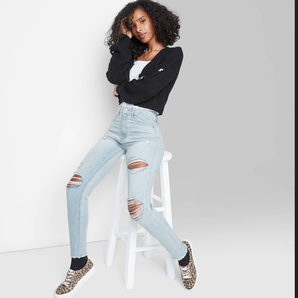 NWT Wild Fable High Rise Distressed Skinny Jeans